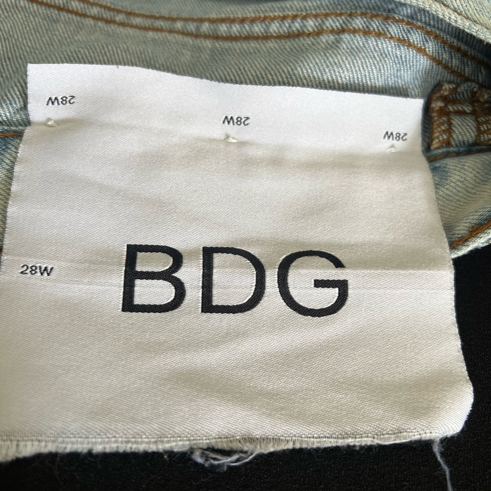 BDG Light Blue Jean Shorts Distressed Raw Hem High-Waisted - Picture 3 of 7